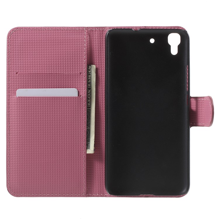 Card Holder Stand Leather Case for Huawei Honor 4A / Y6 - Plum Blossom-4