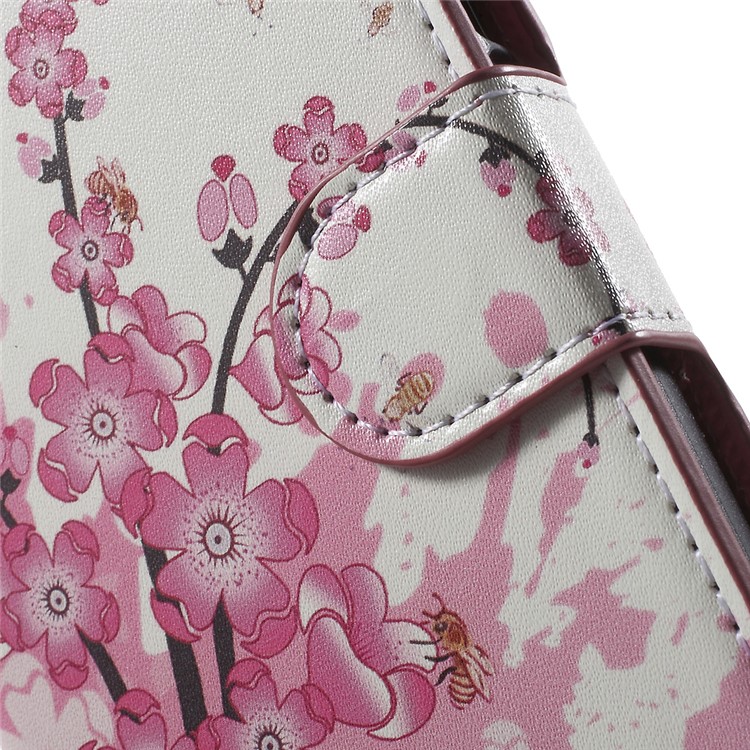 Card Holder Stand Leather Case for Huawei Honor 4A / Y6 - Plum Blossom-7