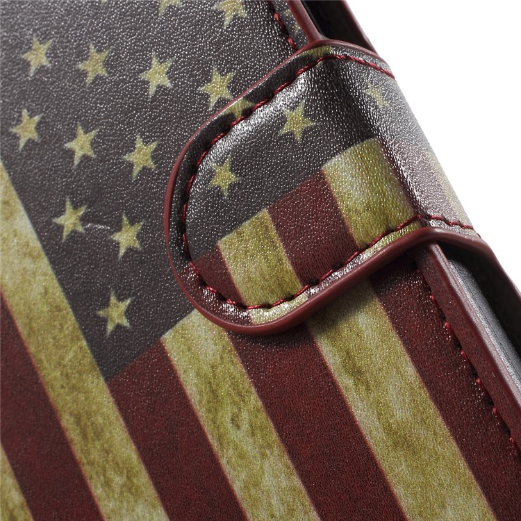 PU Leather Wallet Stand Cover for Huawei Honor 4A / Y6 - Vintage US Flag-8