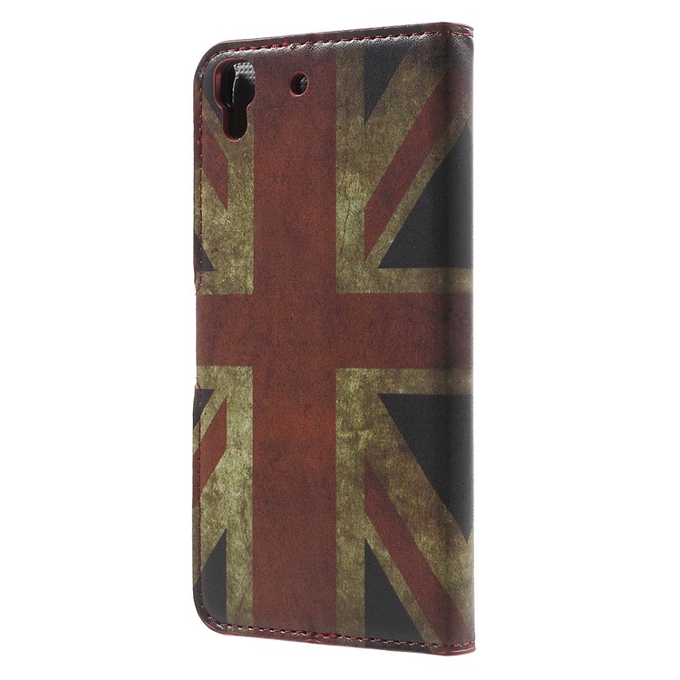 PU Leather Wallet Stand Shell for Huawei Honor 4A / Y6 - Retro UK Flag-2