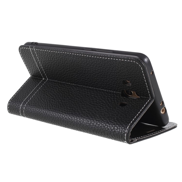 Litchi Texture Wallet Stand Leather Phone Case for Huawei Mate 10 - Black-5