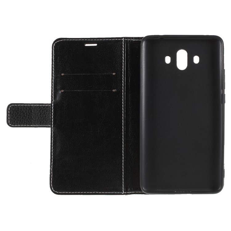 Litchi Texture Wallet Stand Leather Phone Case for Huawei Mate 10 - Black-7