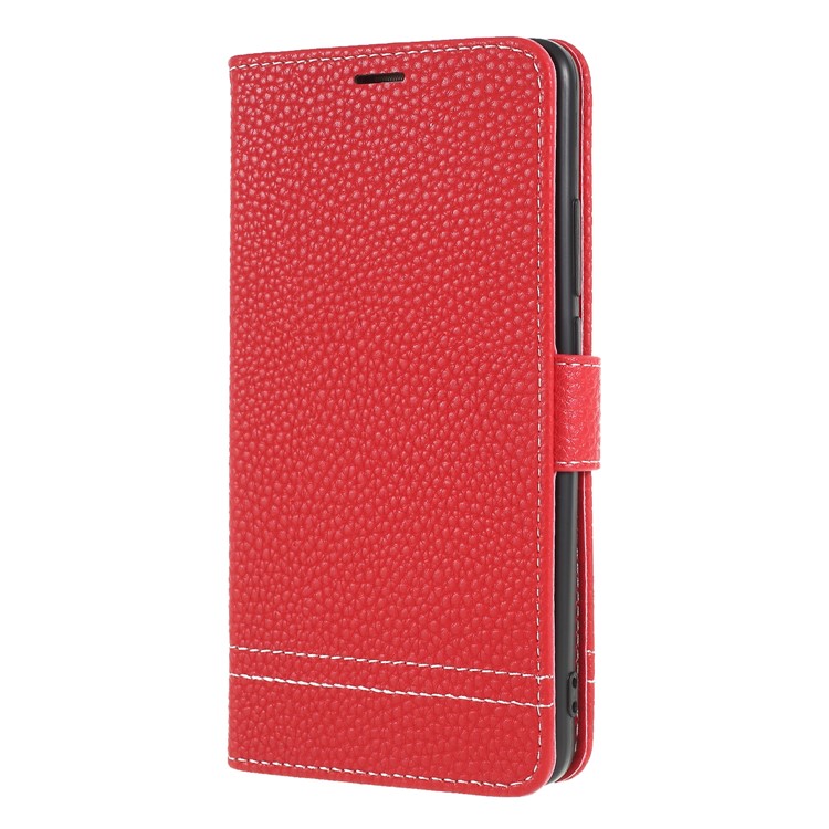 Litchi Texture Wallet Stand Leather Phone Cover for Huawei Mate 10 - Red-3