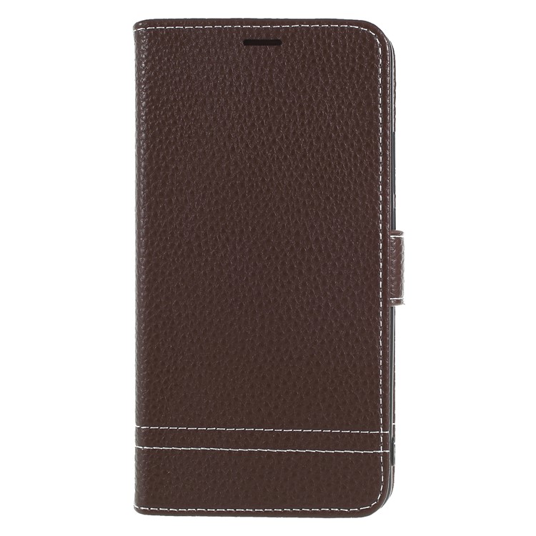 Litchi Texture Wallet Stand Leather Mobile Phone Case for Huawei Mate 10 - Coffee-1