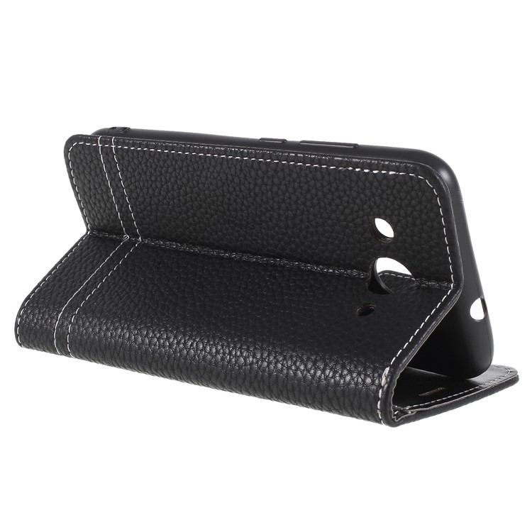 Litchi Texture Wallet Stand Leather Phone Case for Huawei Y3 (2017) - Black-5
