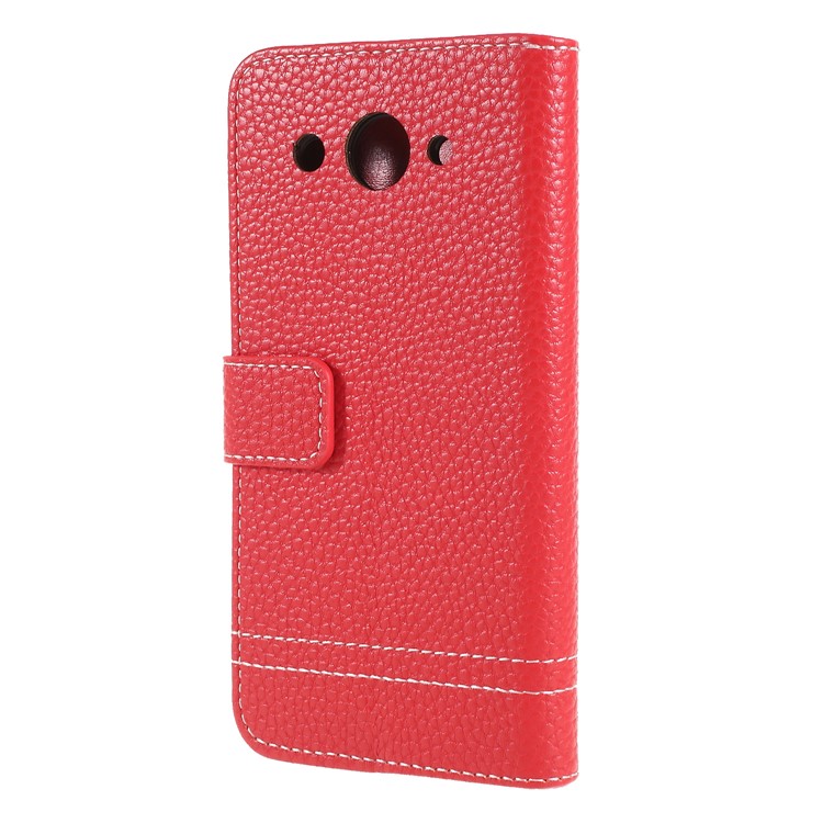 Litchi Texture Wallet Stand Leather Phone Cover for Huawei Y3 (2017) - Red-2