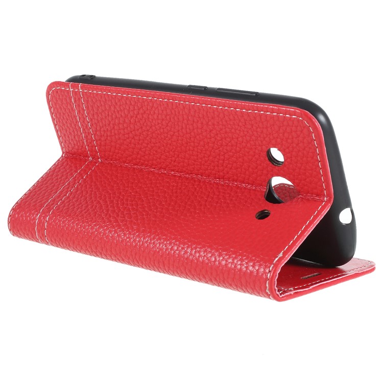 Litchi Texture Wallet Stand Leather Phone Cover for Huawei Y3 (2017) - Red-5