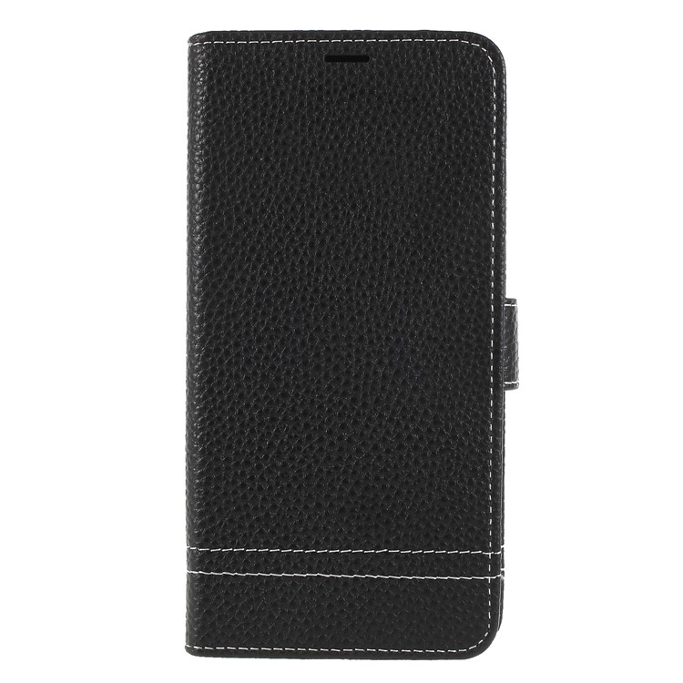 Litchi Texture Wallet Stand Leather Phone Case for Huawei Mate 10 Lite/nova 2i/Maimang 6/Honor 9i (India) - Black-3