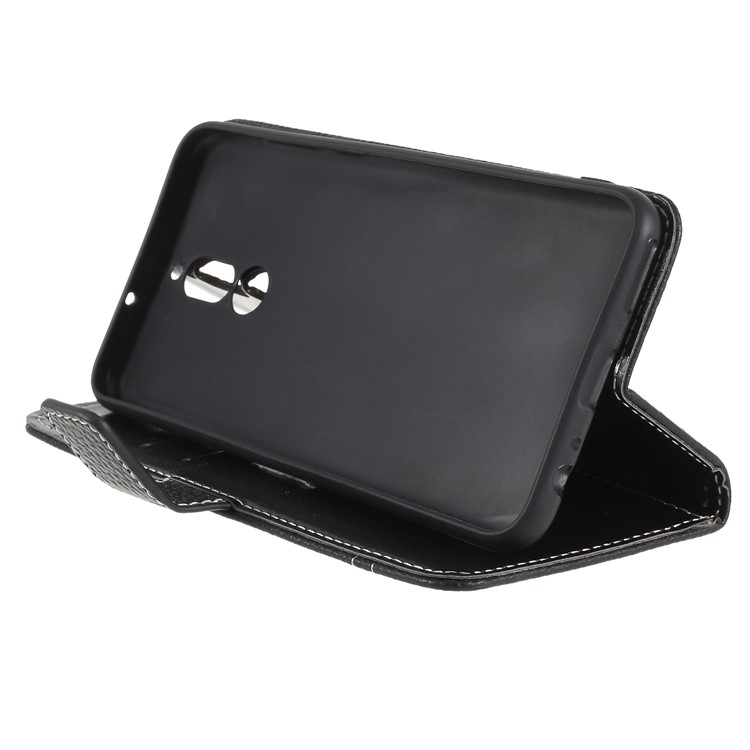 Litchi Texture Wallet Stand Leather Phone Case for Huawei Mate 10 Lite/nova 2i/Maimang 6/Honor 9i (India) - Black-4