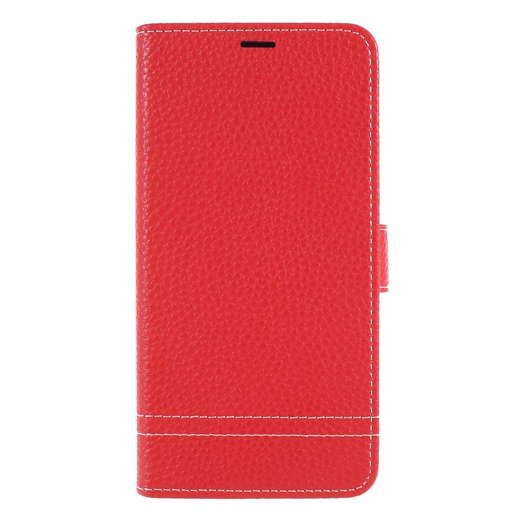 Litchi Texture Wallet Stand Leather Phone Cover for Huawei Mate 10 Lite/nova 2i/Maimang 6/Honor 9i (India) - Red-1