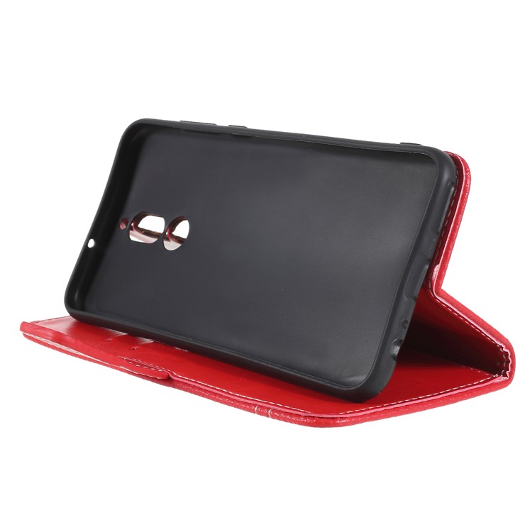 Litchi Texture Wallet Stand Leather Phone Cover for Huawei Mate 10 Lite/nova 2i/Maimang 6/Honor 9i (India) - Red-4