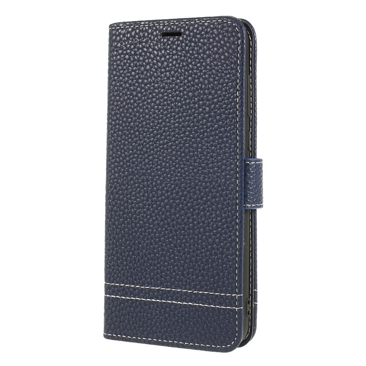 Litchi Texture Wallet Stand Leather Phone Shell for Huawei Mate 10 Lite/nova 2i/Maimang 6/Honor 9i (India) - Dark Blue-3