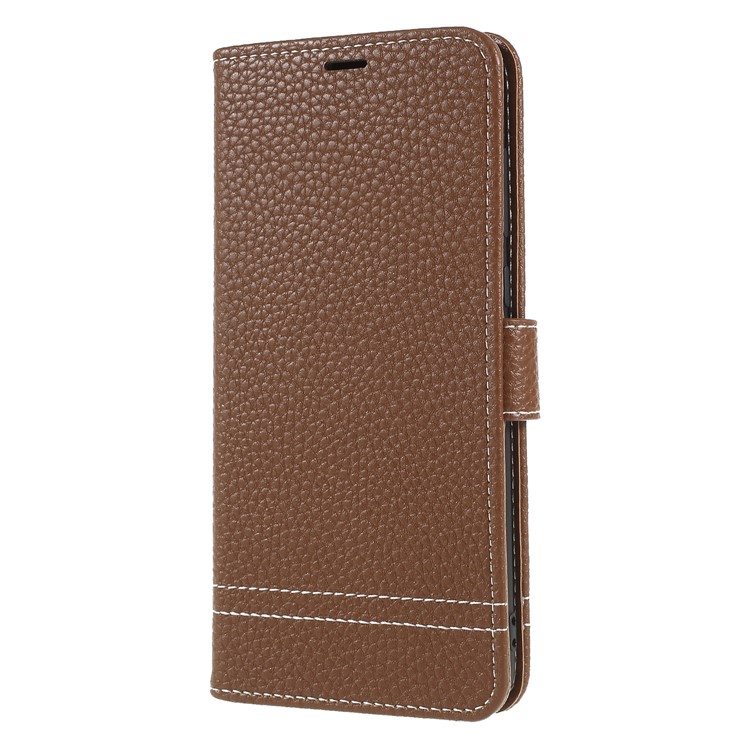 Litchi Texture Wallet Stand Leather Phone Casing for Huawei Mate 10 Lite/nova 2i/Maimang 6/Honor 9i (India) - Brown-3