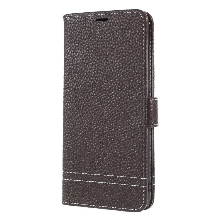 Litchi Texture Wallet Stand Leather Mobile Phone Case for Huawei Mate 10 Lite/nova 2i/Maimang 6/Honor 9i (India) - Coffee-3