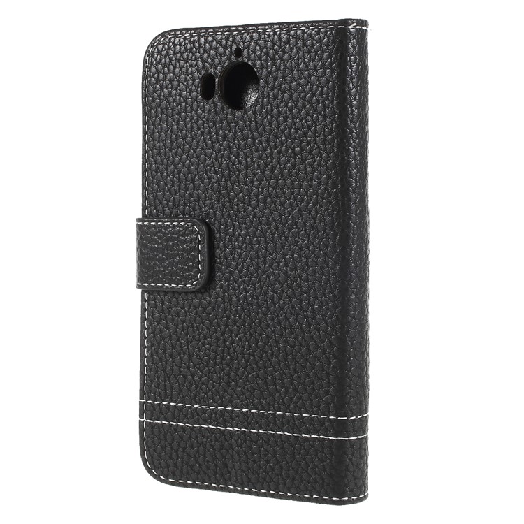 Litchi Texture Wallet Stand Leather Flip Case for Huawei Y5 (2017) / Y6 (2017) - Black-2