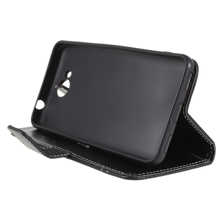 Litchi Texture Wallet Stand Leather Flip Case for Huawei Y5 (2017) / Y6 (2017) - Black-4