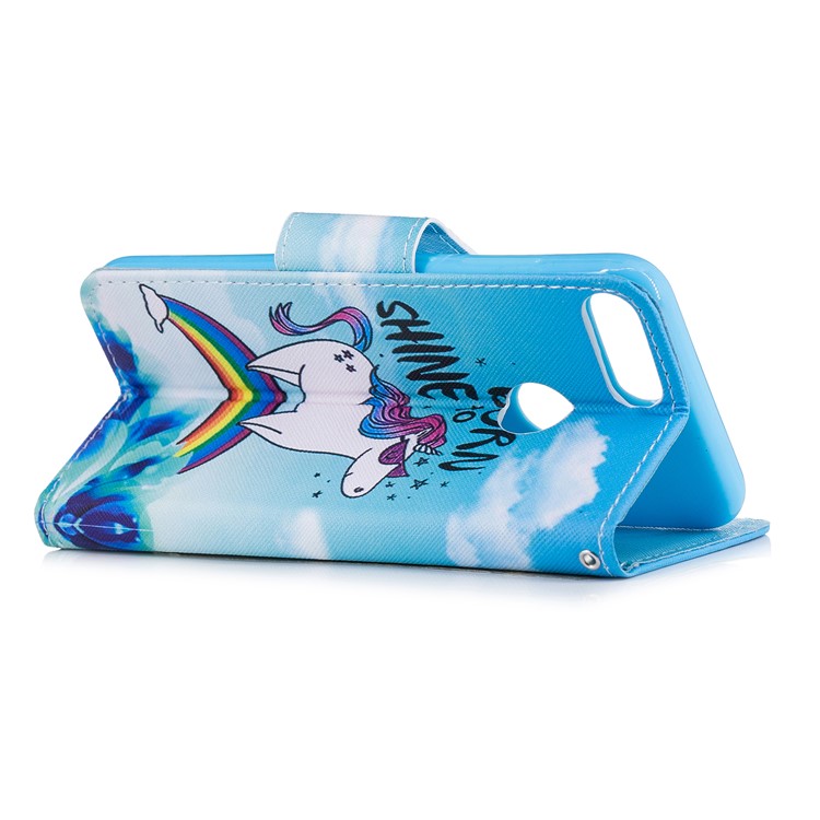 Pattern Printing PU Leather Magnetic Wallet Stand Protective Phone Cover for Huawei Honor 9 Lite/9 Youth Edition - Unicorn on Rainbow-3