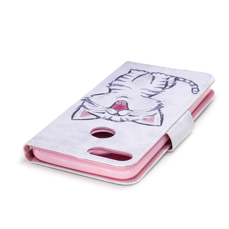 Pattern Printing PU Leather Magnetic Wallet Stand Protective Mobile Phone Shell for Huawei Honor 9 Lite/9 Youth Edition - Cat-5