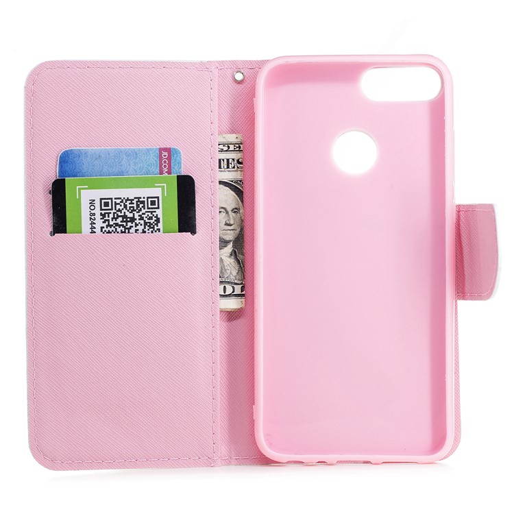 Pattern Printing PU Leather Magnetic Wallet Stand Protective Mobile Phone Shell for Huawei Honor 9 Lite/9 Youth Edition - Cat-7
