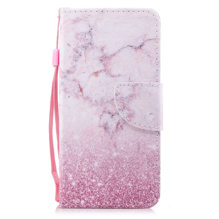 Pattern Printing PU Leather Magnetic Wallet Stand Protective Phone Case for Huawei Honor 9 Lite/9 Youth Edition - Marble-1