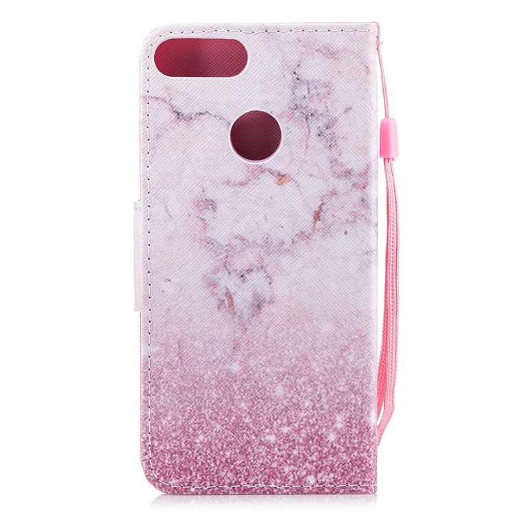 Pattern Printing PU Leather Magnetic Wallet Stand Protective Phone Case for Huawei Honor 9 Lite/9 Youth Edition - Marble-2