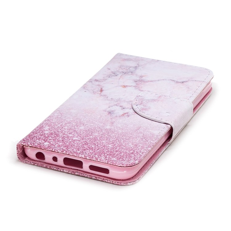Pattern Printing PU Leather Magnetic Wallet Stand Protective Phone Case for Huawei Honor 9 Lite/9 Youth Edition - Marble-4