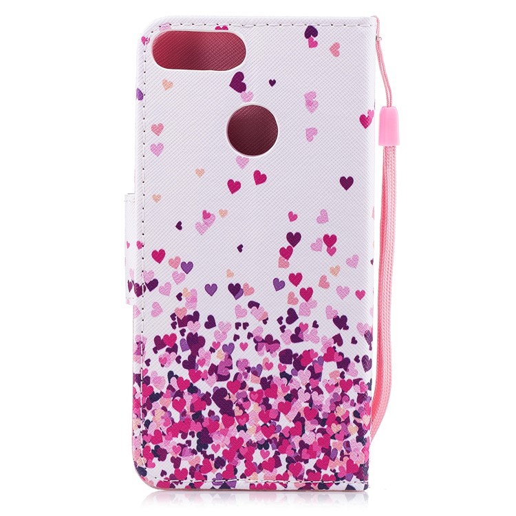Pattern Printing PU Leather Magnetic Wallet Stand Protective Cell Phone Shell for Huawei Honor 9 Lite/9 Youth Edition - Falling Heart-2
