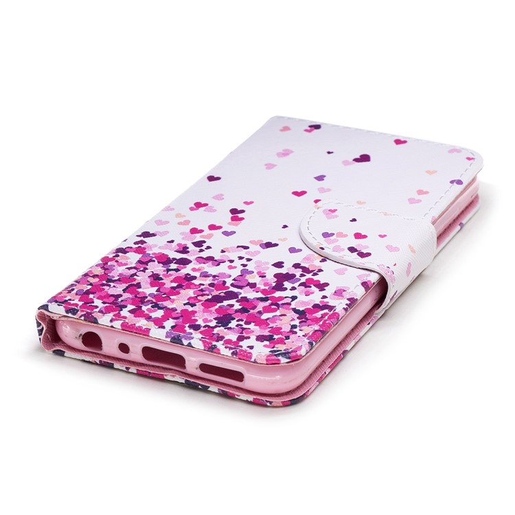 Pattern Printing PU Leather Magnetic Wallet Stand Protective Cell Phone Shell for Huawei Honor 9 Lite/9 Youth Edition - Falling Heart-4