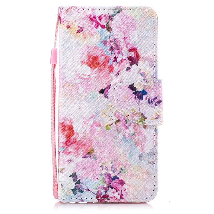 Pattern Printing Pu-leder Magnetische Brieftasche Stehen Schützende Handy-gehäuse Für Huawei Honor 9 Lite / 9 Jugend Edition - Schöne Blume-1