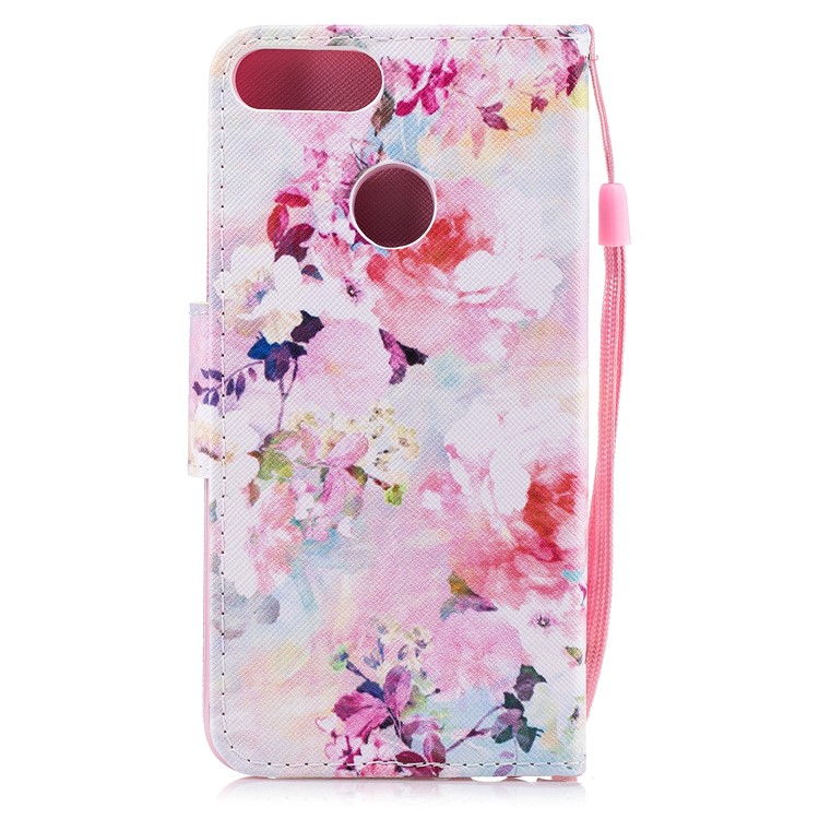 Pattern Printing Pu-leder Magnetische Brieftasche Stehen Schützende Handy-gehäuse Für Huawei Honor 9 Lite / 9 Jugend Edition - Schöne Blume-2
