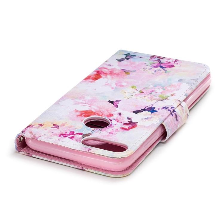 Pattern Printing Pu-leder Magnetische Brieftasche Stehen Schützende Handy-gehäuse Für Huawei Honor 9 Lite / 9 Jugend Edition - Schöne Blume-5