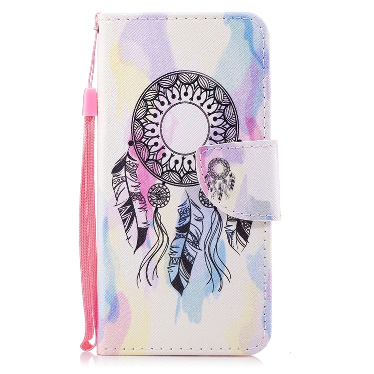 Pattern Printing PU Leather Magnetic Wallet Stand Protective Cell Phone Casing for Huawei Honor 9 Lite/9 Youth Edition - Dream Catcher-1
