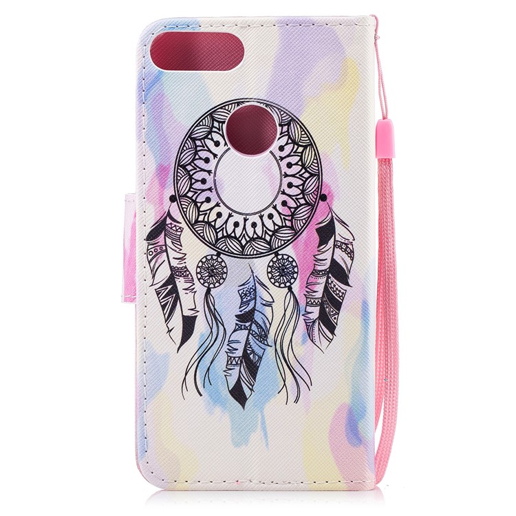 Pattern Printing PU Leather Magnetic Wallet Stand Protective Cell Phone Casing for Huawei Honor 9 Lite/9 Youth Edition - Dream Catcher-2