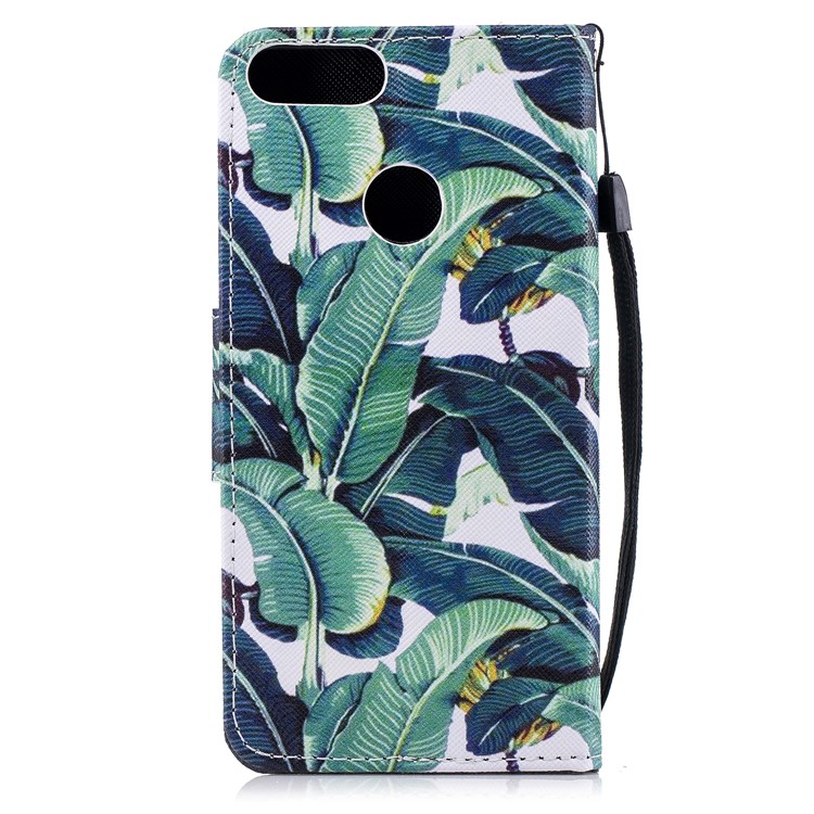 Pattern Printing PU Leather Magnetic Wallet Stand Protective Cell Phone Cover for Huawei Honor 9 Lite/9 Youth Edition - Banana Tree-2