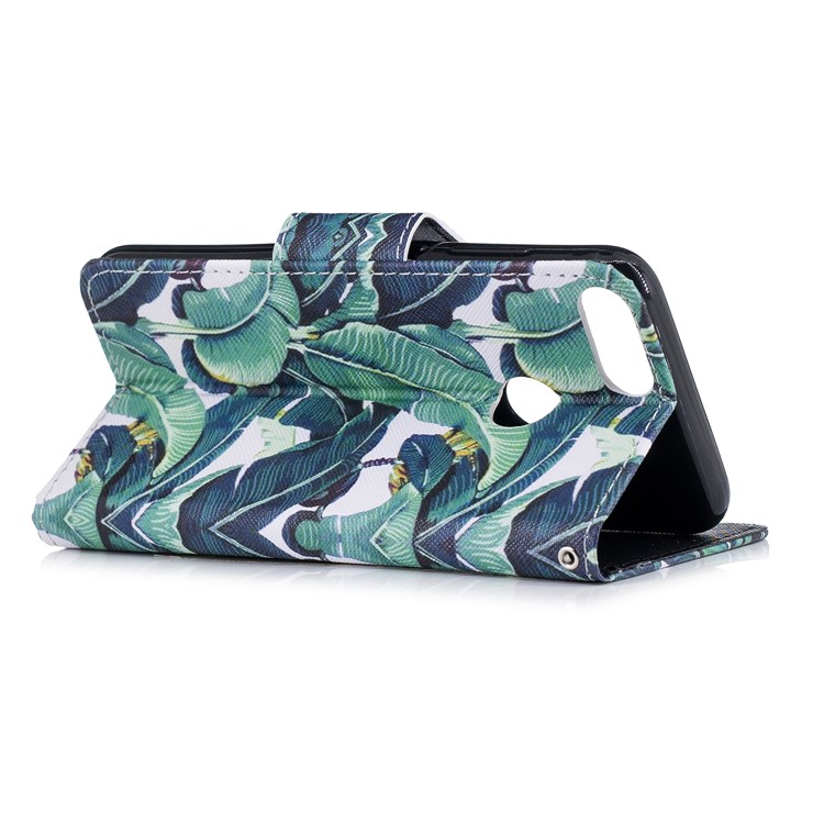 Pattern Printing PU Leather Magnetic Wallet Stand Protective Cell Phone Cover for Huawei Honor 9 Lite/9 Youth Edition - Banana Tree-3