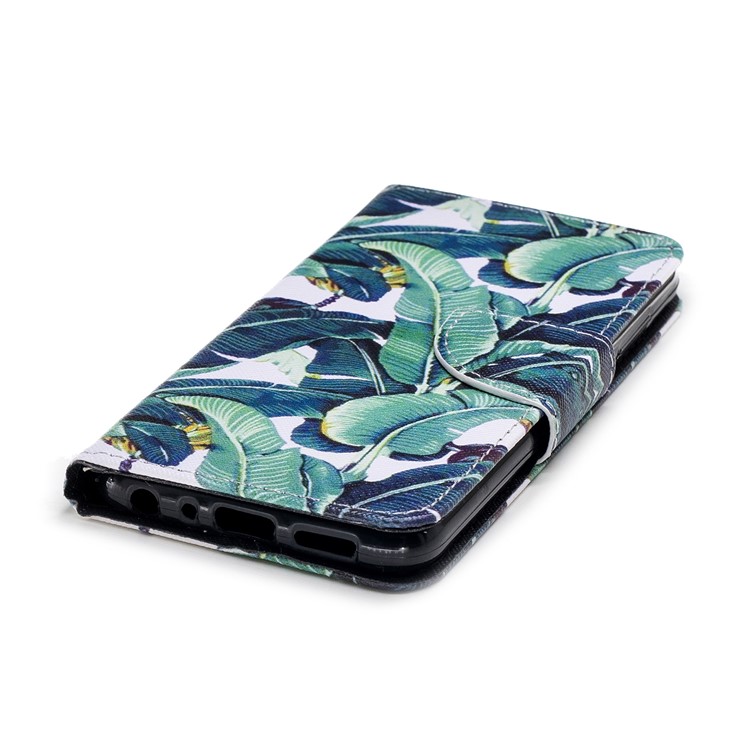 Pattern Printing PU Leather Magnetic Wallet Stand Protective Cell Phone Cover for Huawei Honor 9 Lite/9 Youth Edition - Banana Tree-4