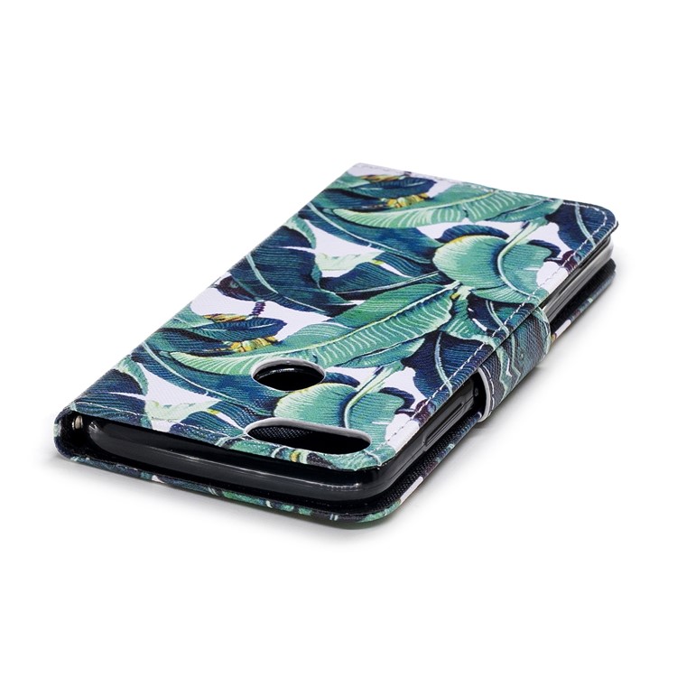 Pattern Printing PU Leather Magnetic Wallet Stand Protective Cell Phone Cover for Huawei Honor 9 Lite/9 Youth Edition - Banana Tree-5
