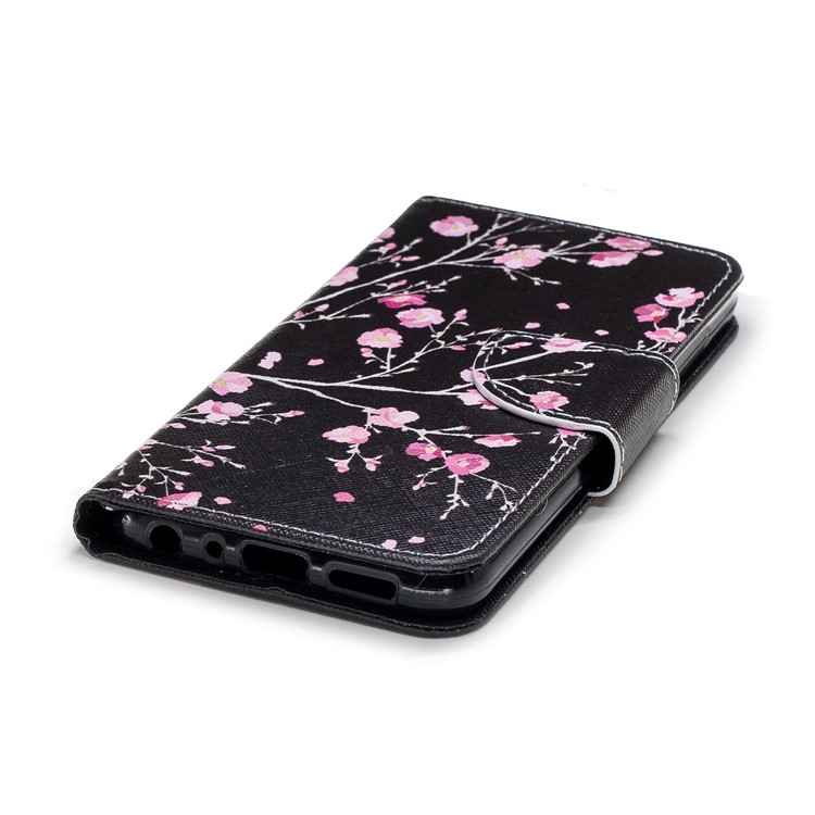 Pattern Printing PU Leather Magnetic Wallet Stand Phone Shell for Huawei Honor 9 Lite/9 Youth Edition - Pink Flower-4