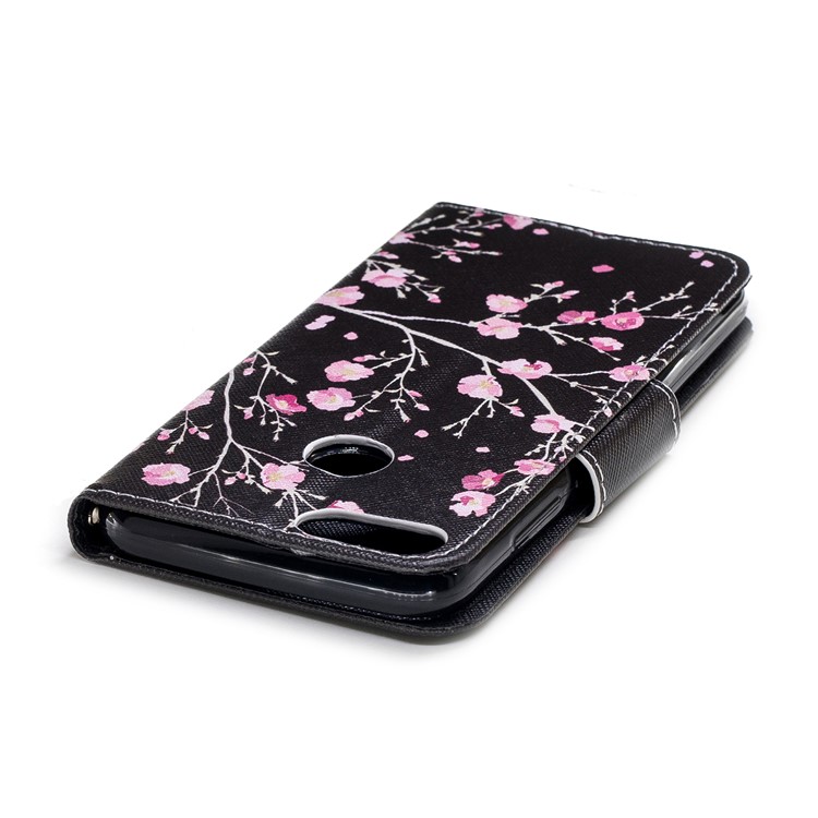 Pattern Printing PU Leather Magnetic Wallet Stand Phone Shell for Huawei Honor 9 Lite/9 Youth Edition - Pink Flower-5