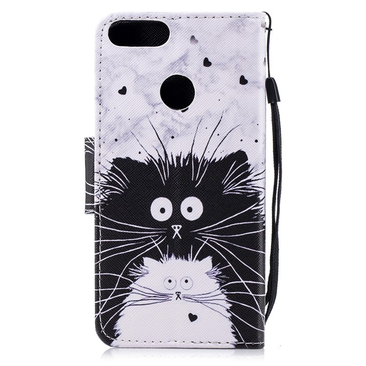Pattern Printing PU Leather Magnetic Wallet Stand Mobile Phone Shell for Huawei Honor 9 Lite/9 Youth Edition - Black and White Animals-2