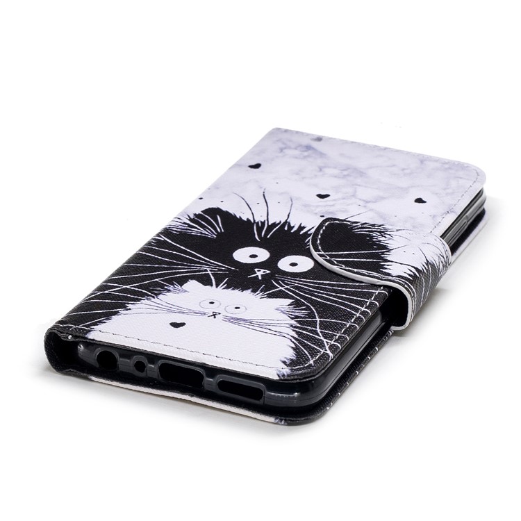 Pattern Printing PU Leather Magnetic Wallet Stand Mobile Phone Shell for Huawei Honor 9 Lite/9 Youth Edition - Black and White Animals-4