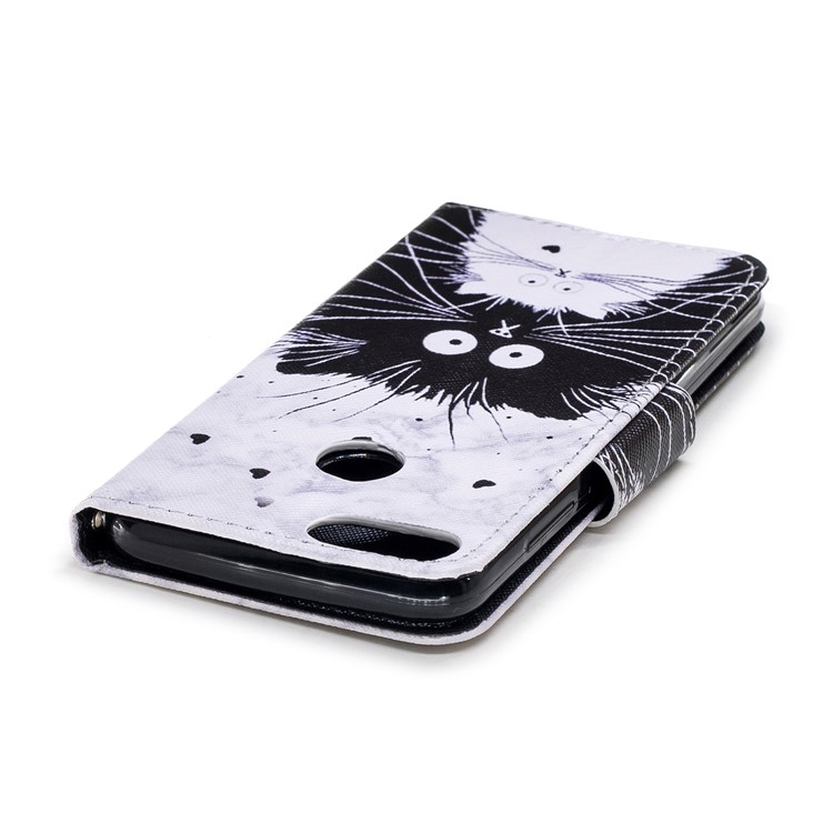 Pattern Printing PU Leather Magnetic Wallet Stand Mobile Phone Shell for Huawei Honor 9 Lite/9 Youth Edition - Black and White Animals-5