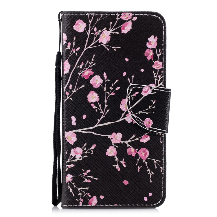 Pattern Printing PU Leather Stand Phone Case for Huawei Mate 10 - Peach Blossom-1