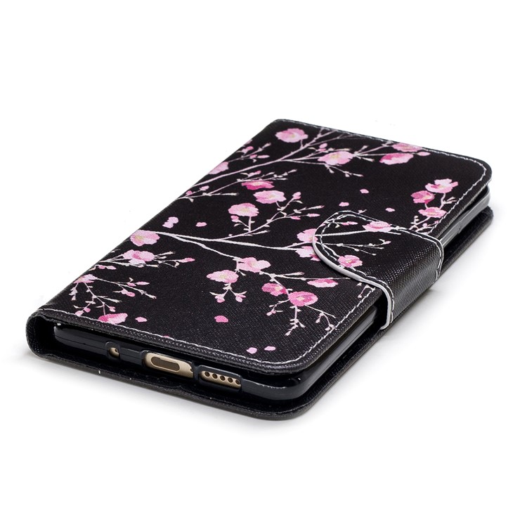 Pattern Printing PU Leather Stand Phone Case for Huawei Mate 10 - Peach Blossom-4