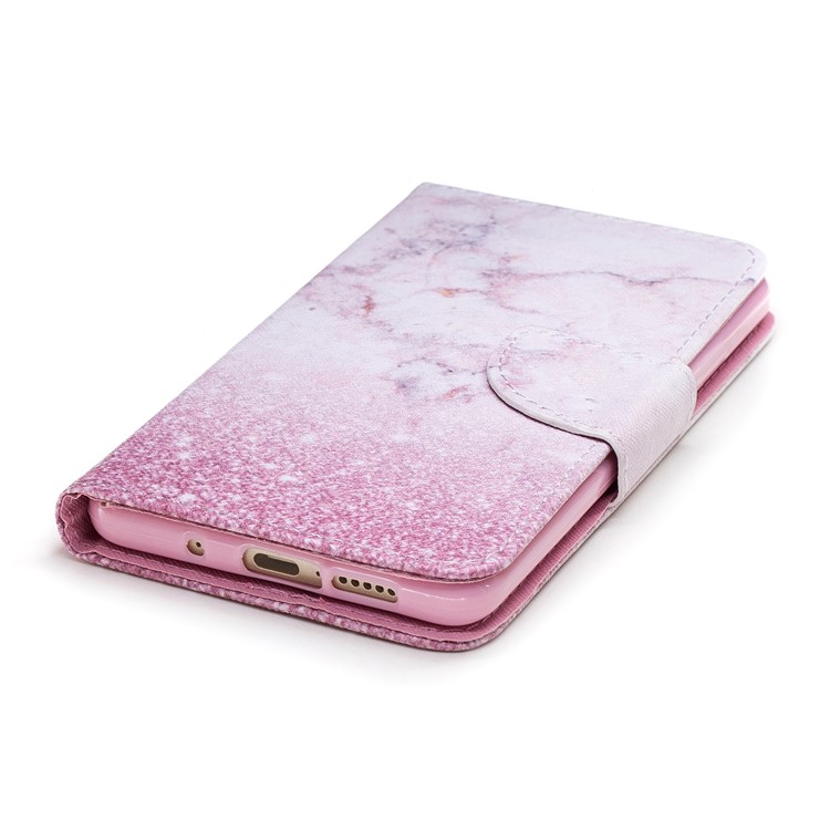 Pattern Printing PU Leather Stand Mobile Phone Case for Huawei Mate 10 - Pink Marble Pattern-4