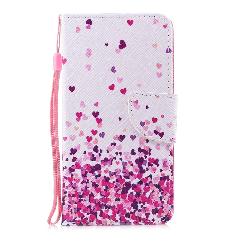 Pattern Printing PU Leather Wallet Protective Case for Huawei Mate 10 - Pink Hearts-1