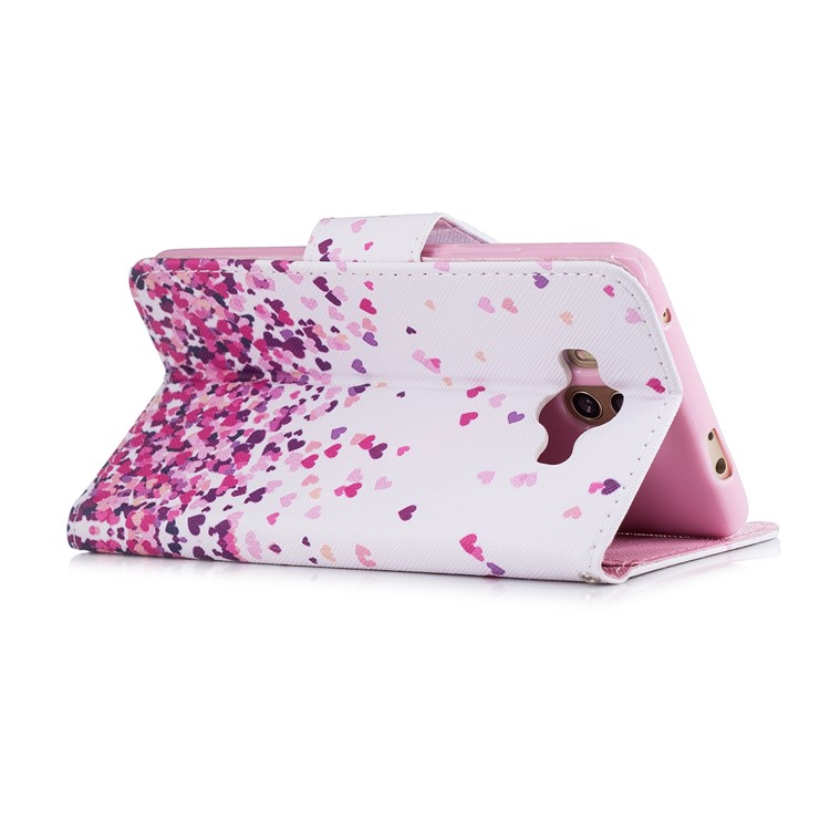 Pattern Printing PU Leather Wallet Protective Case for Huawei Mate 10 - Pink Hearts-3