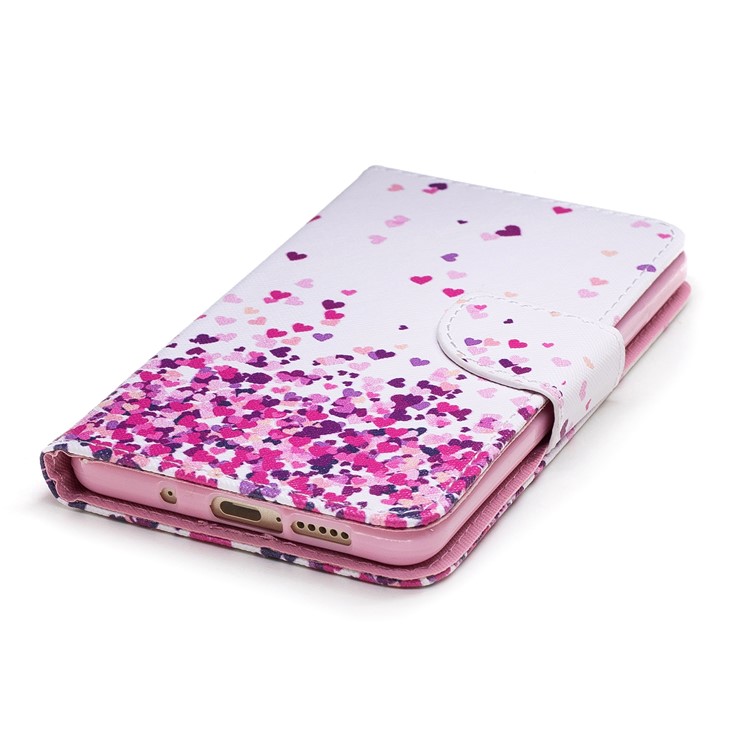 Pattern Printing PU Leather Wallet Protective Case for Huawei Mate 10 - Pink Hearts-4