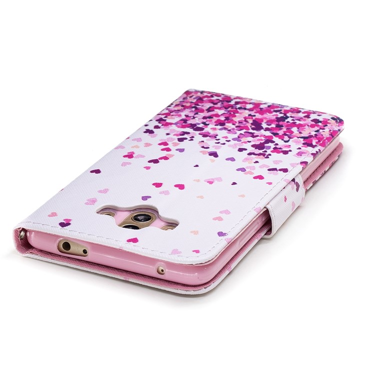Pattern Printing PU Leather Wallet Protective Case for Huawei Mate 10 - Pink Hearts-5