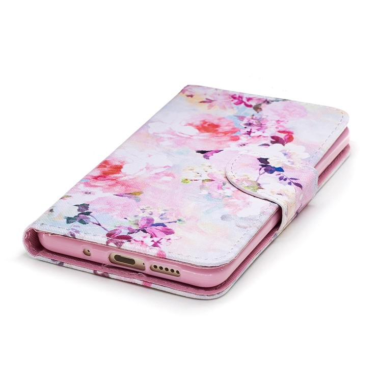 Pattern Printing PU Leather Stand Protection Case for Huawei Mate 10 - Colorful Flower-4